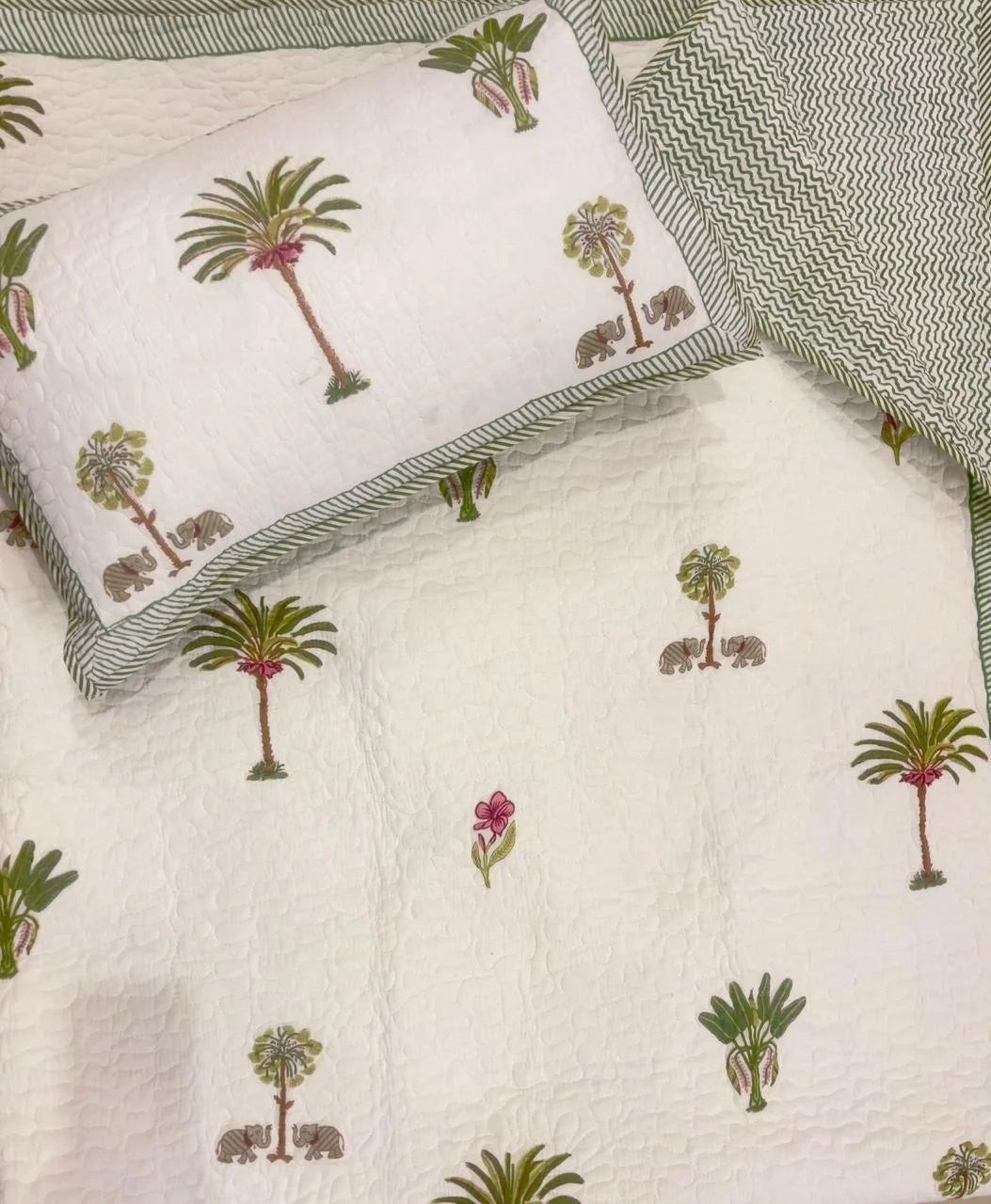 View 2 of The Heritage Elephant Quilted Bed cover set