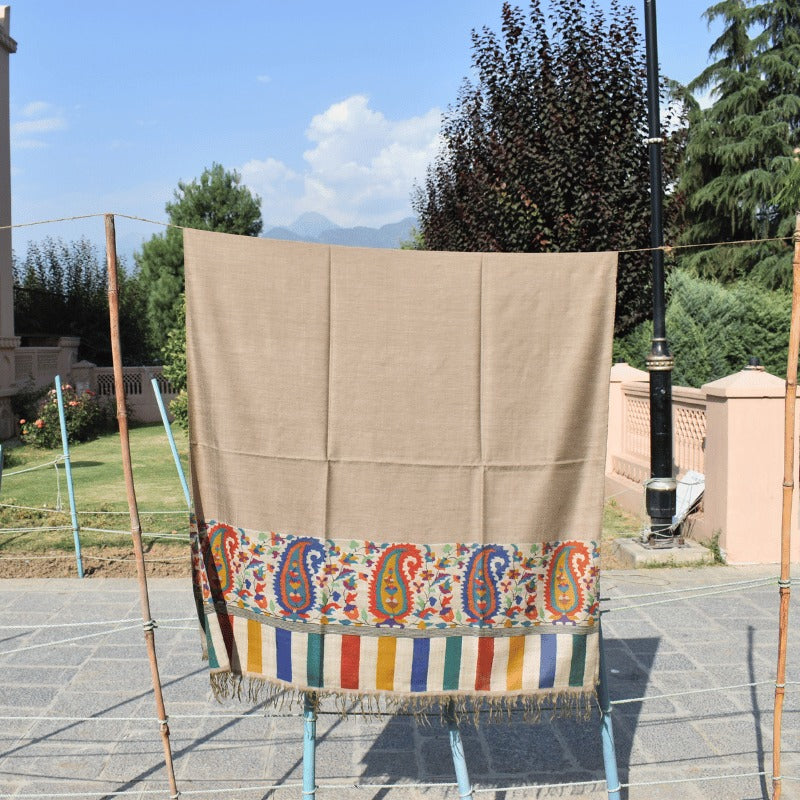 View 4 of Beige Dunes Palledar Kani Pashmina Shawl