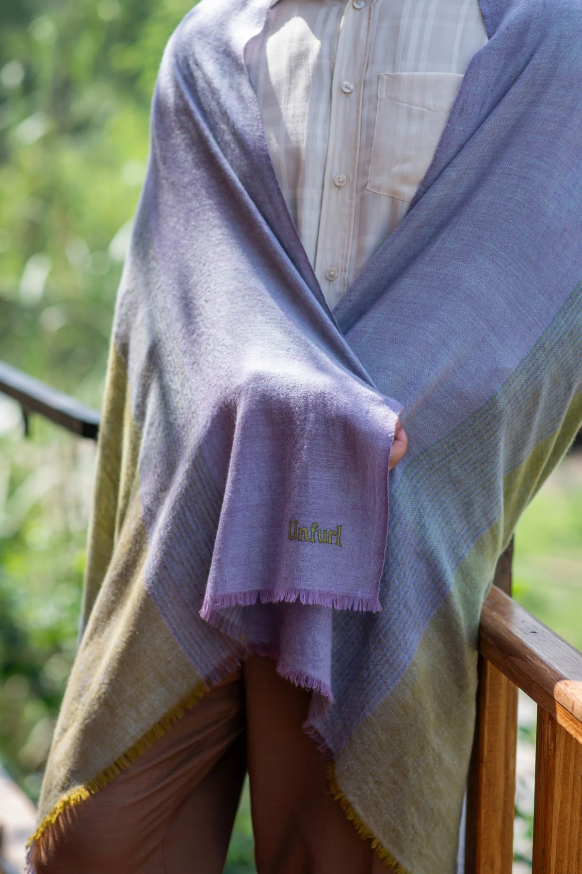 View 2 of Twilight Prism Multi Hued Gradient Shawl