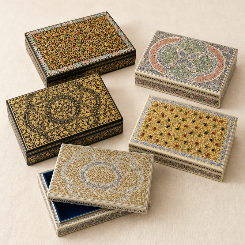 Handpainted Paper Mache boxes for Exclusive Pashmina Gifting