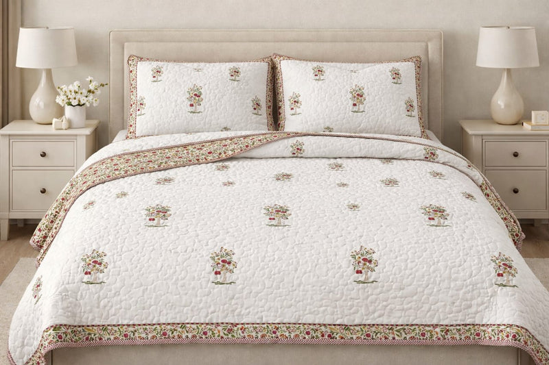 The Orchard Bloom Quilted Bed cover