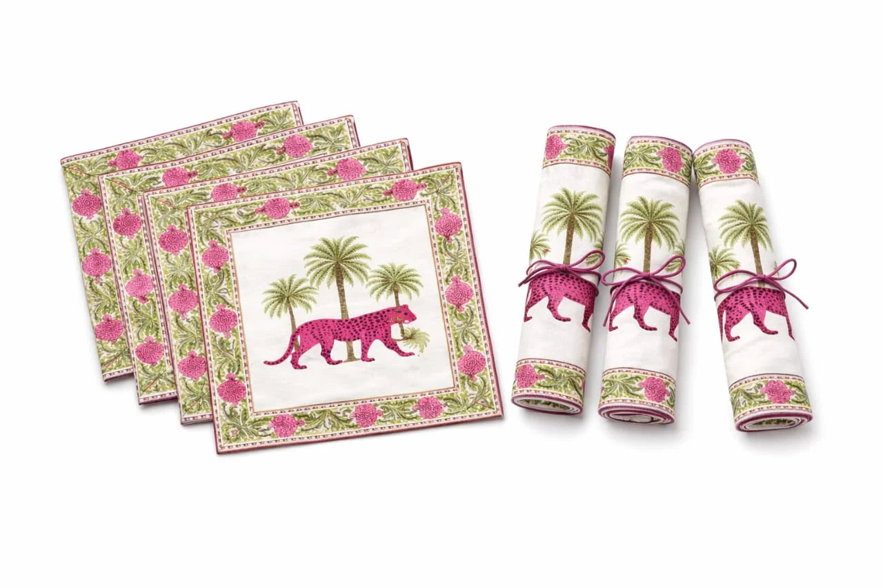 The Fuchsia Panther Safari Set of 6 – Napkins