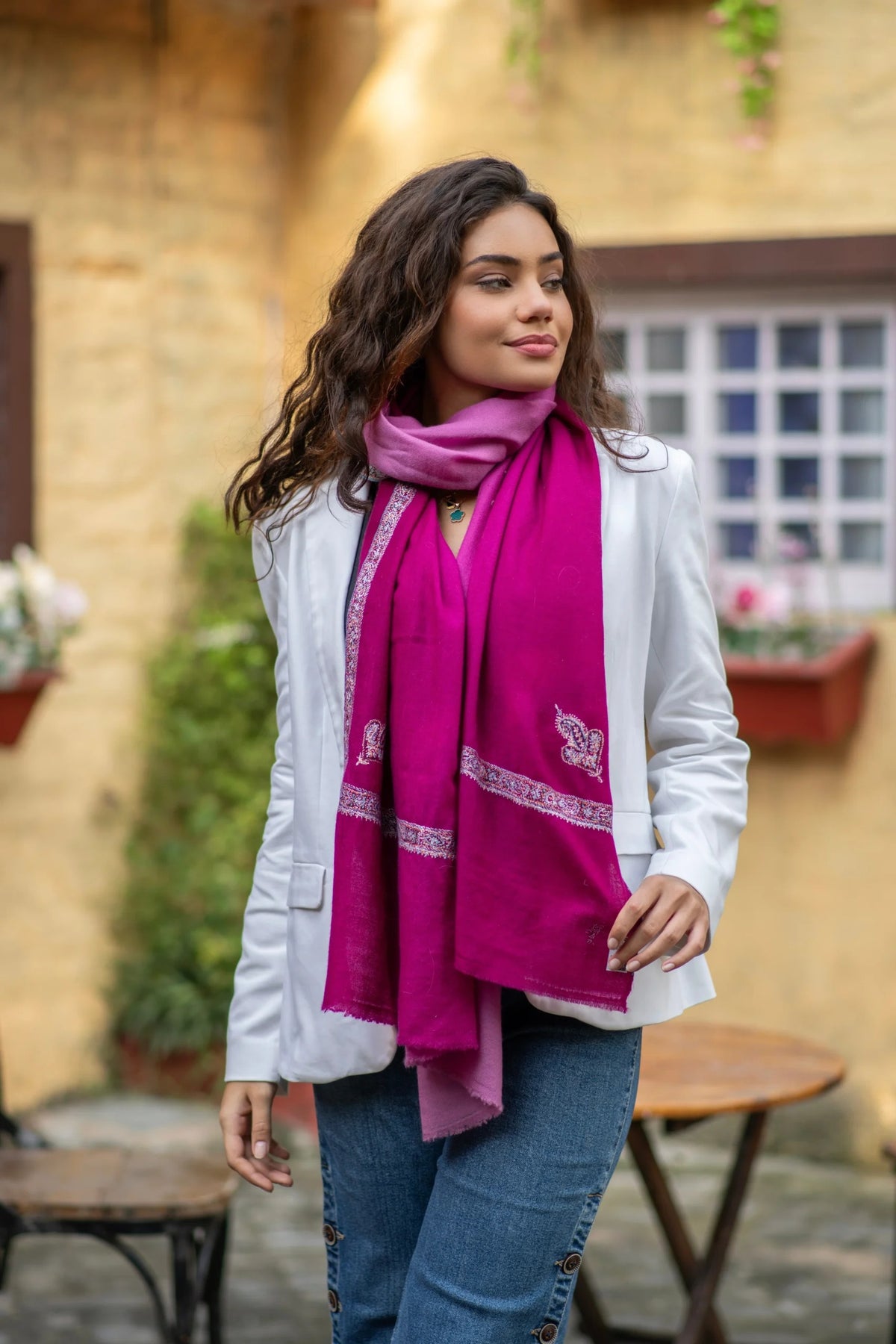 View 3 of Pink Cascade Pashmina Wrap