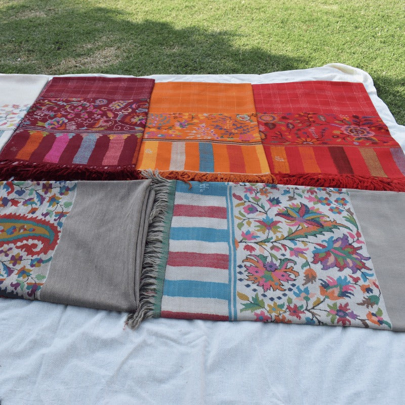 View 7 of Beige Dunes Palledar Kani Pashmina Shawl