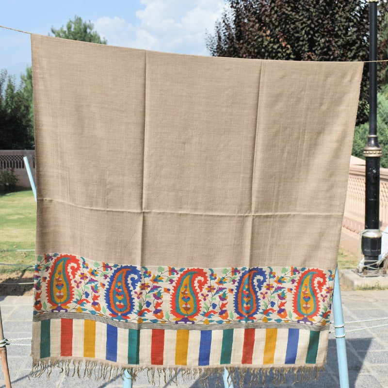 View 5 of Beige Dunes Palledar Kani Pashmina Shawl