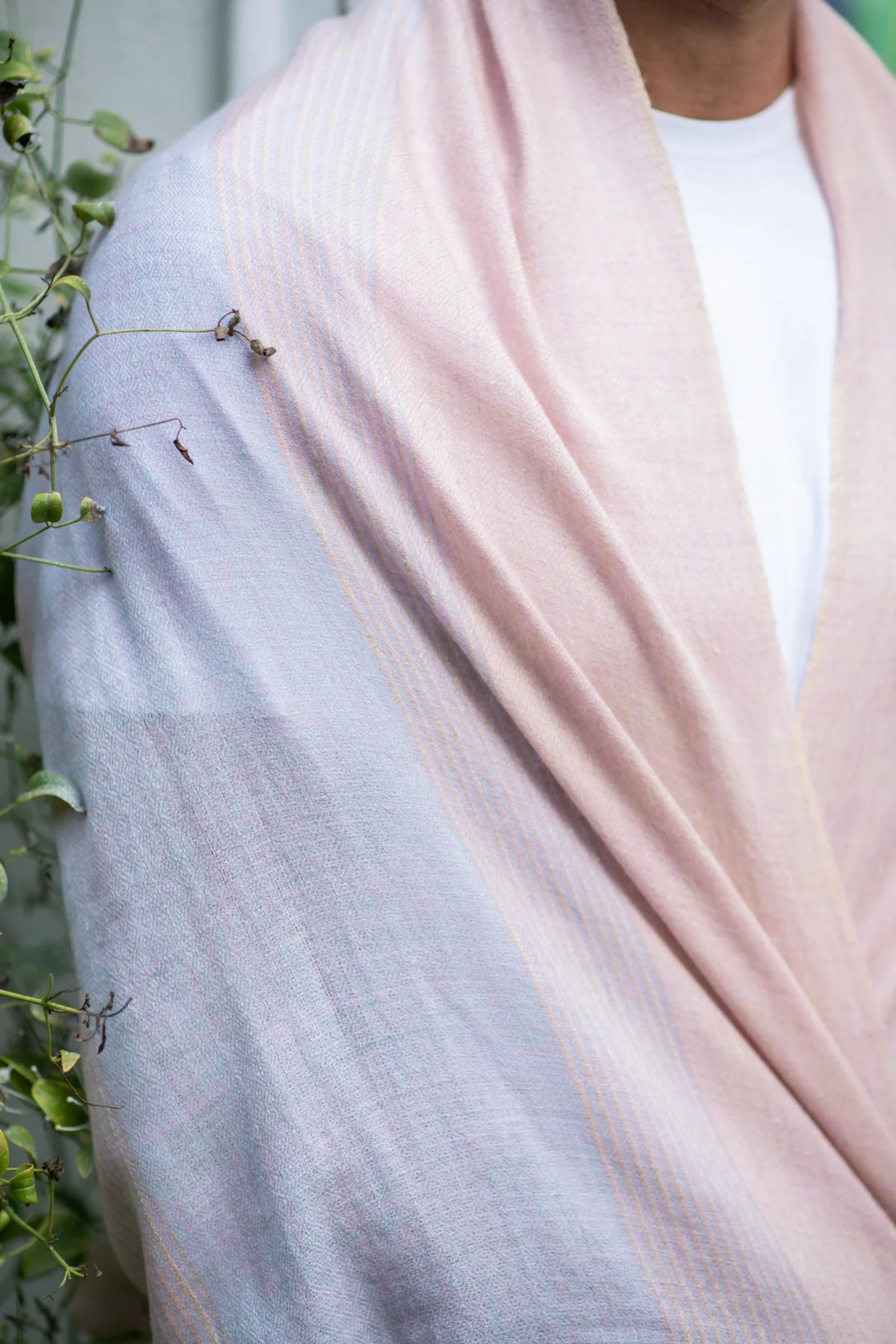 View 2 of Lilac Dusk Blush Wrap with a Hint of Lavender Grey