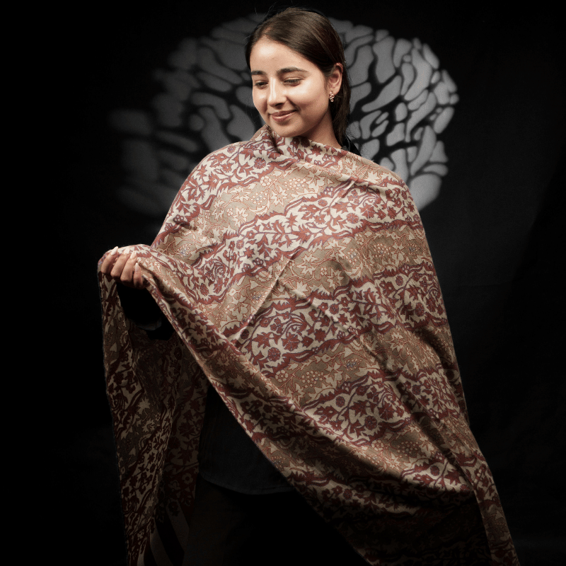 Mauve Blush Handpainted Kalamkari