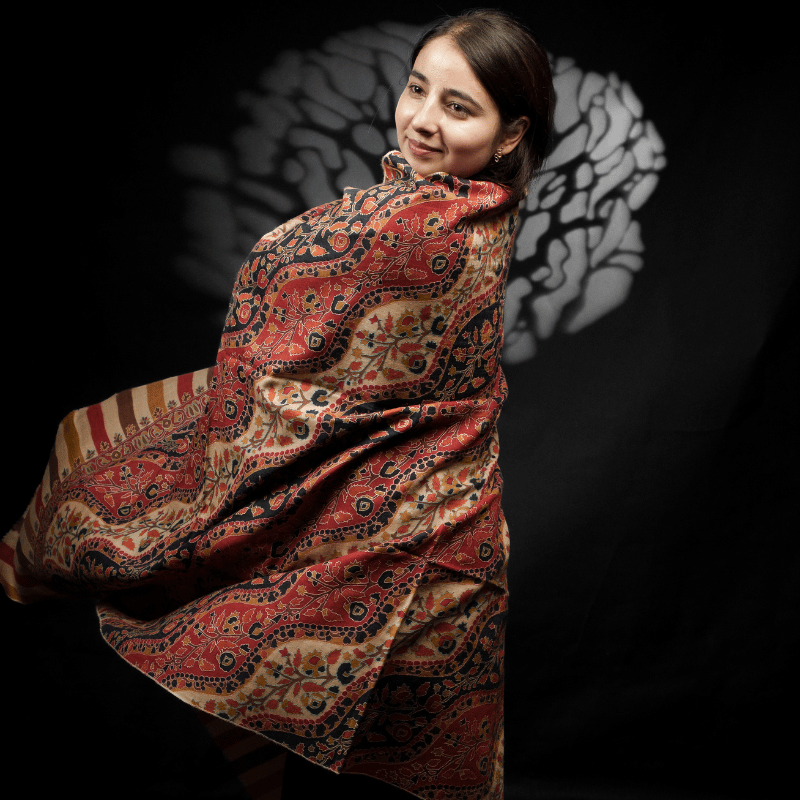 Maroon Muse Handpainted Kalamkari