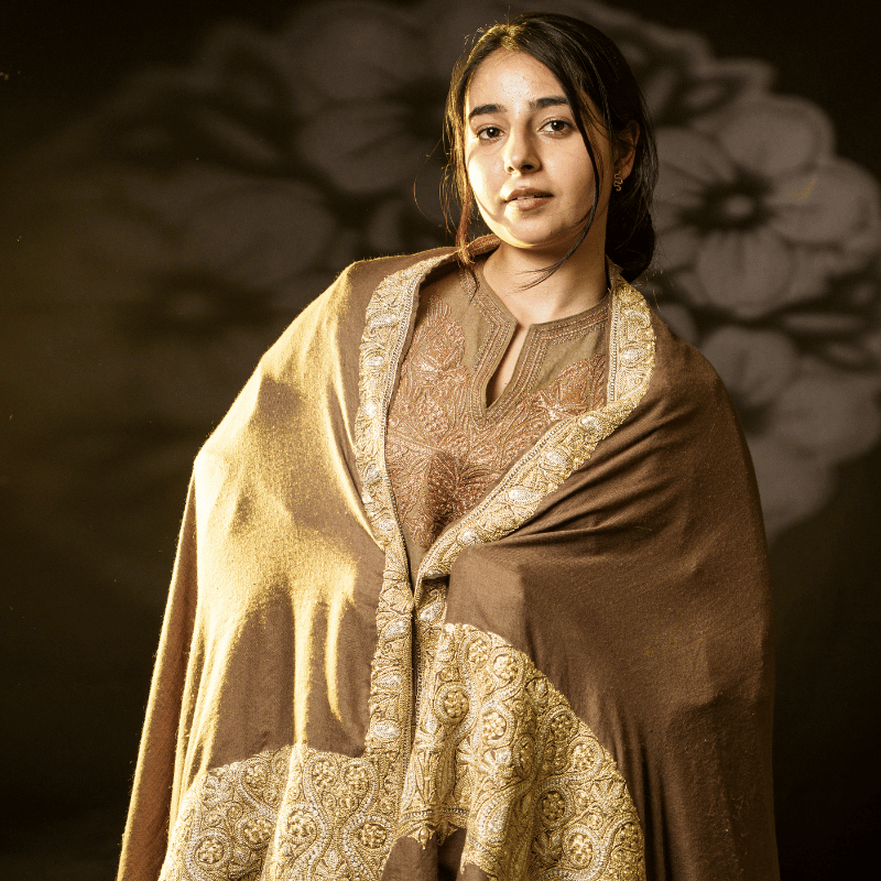 Gilded Moonlight Tilla Pashmina Shawl