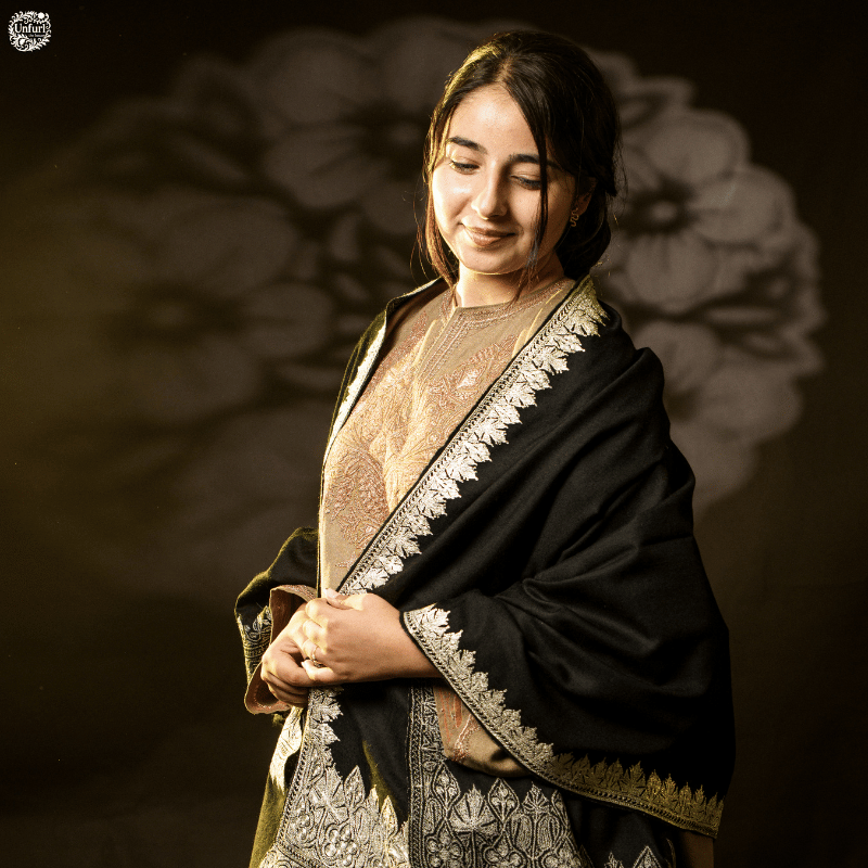 Silver Eclipse Tilla Pashmina Shawl