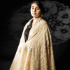 Soft Whisper Natural Sozni Embroidery Pashmina Shawl
