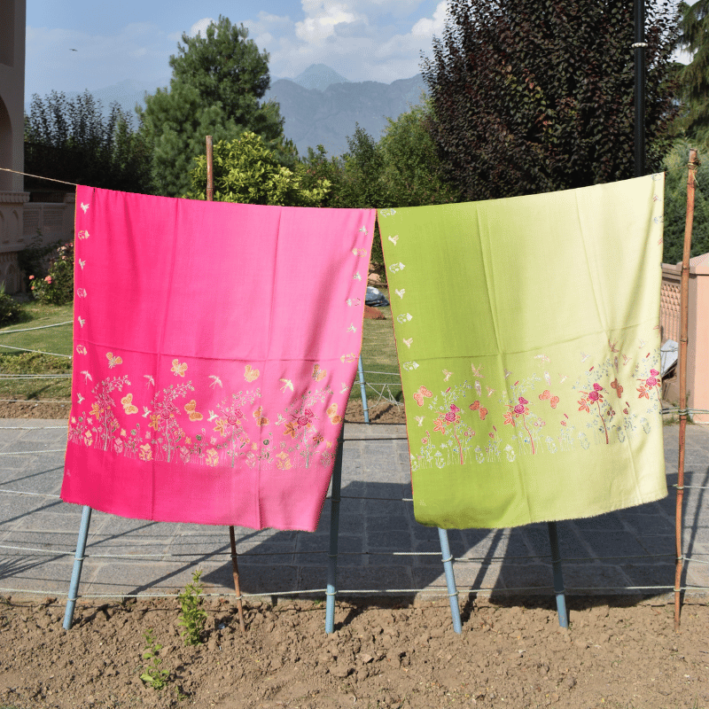 Lime Citrus Glow Pashmina Shawl