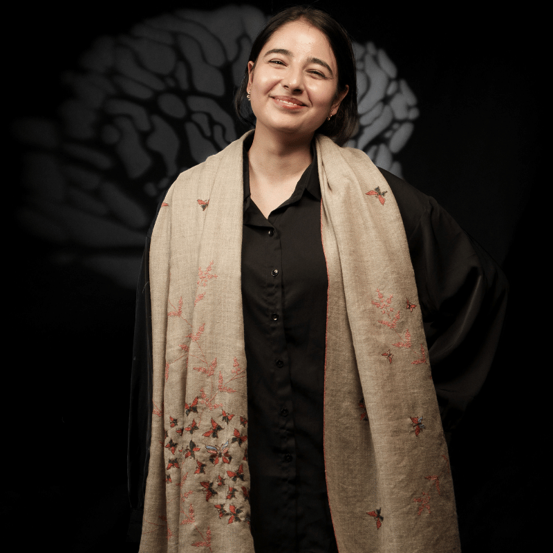 Natural Brown Flying Butterfies Wrap