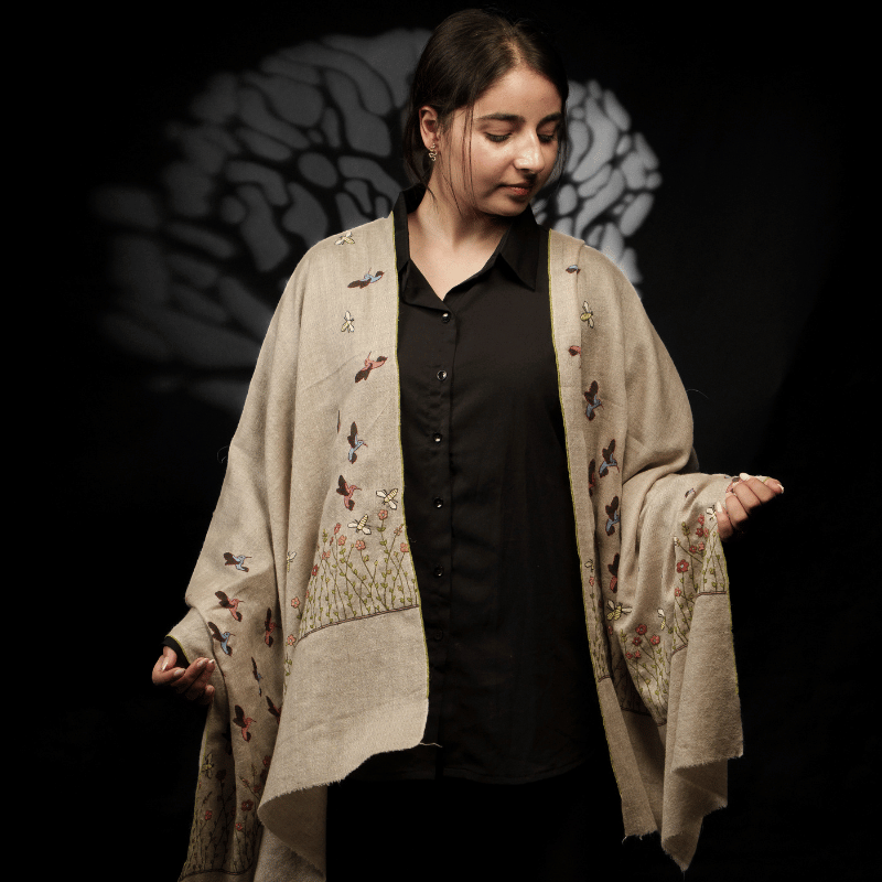 Pansy Garden with Bees and Birdies Wrap