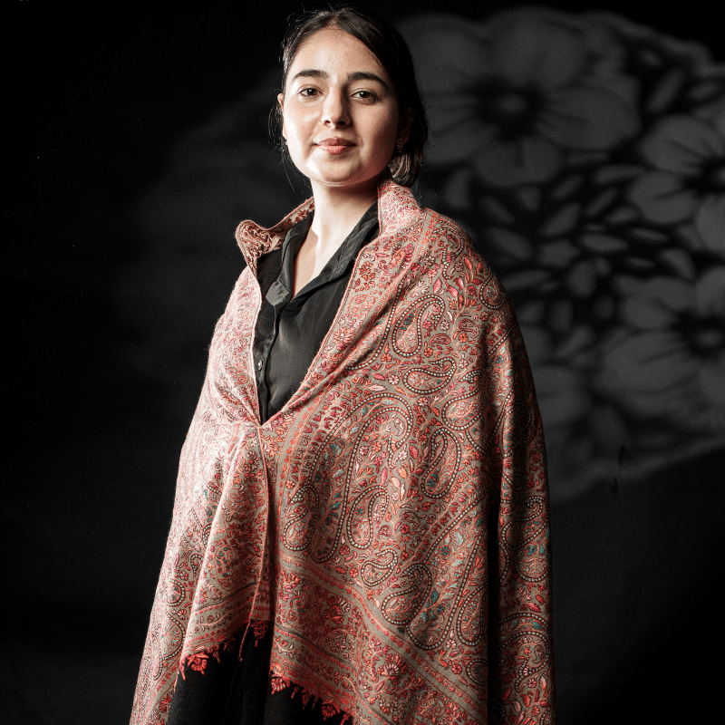 Blush Paisley Noor Pashmina Shawl