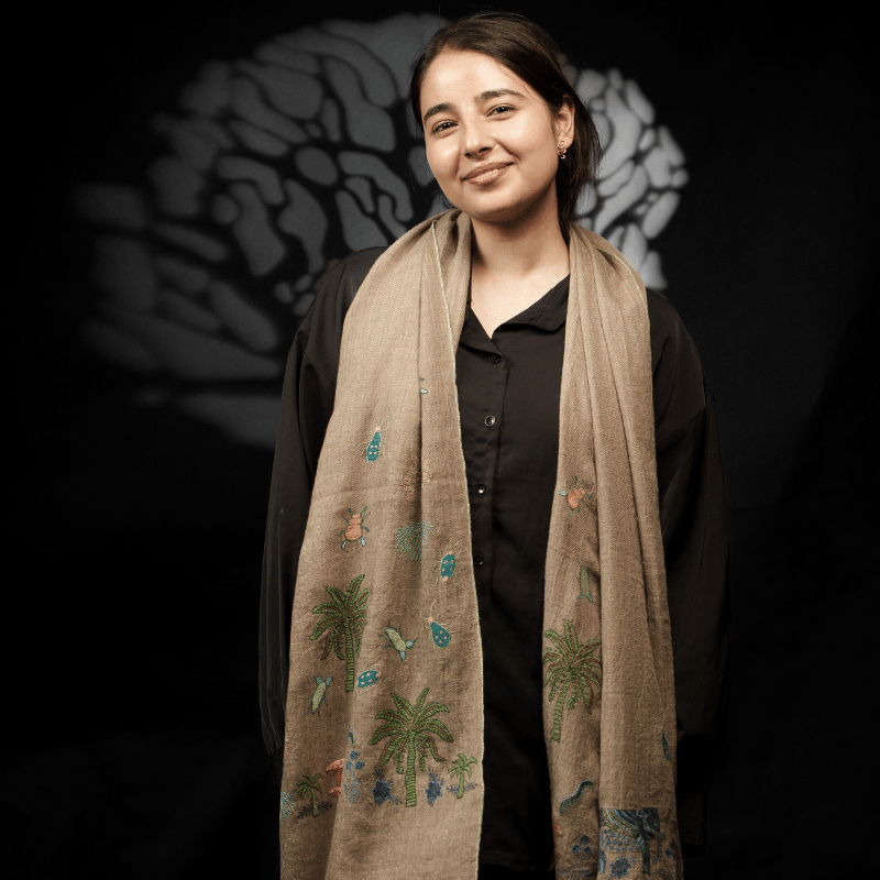 Natural Wild Scene Embroidered Wrap - Image 2