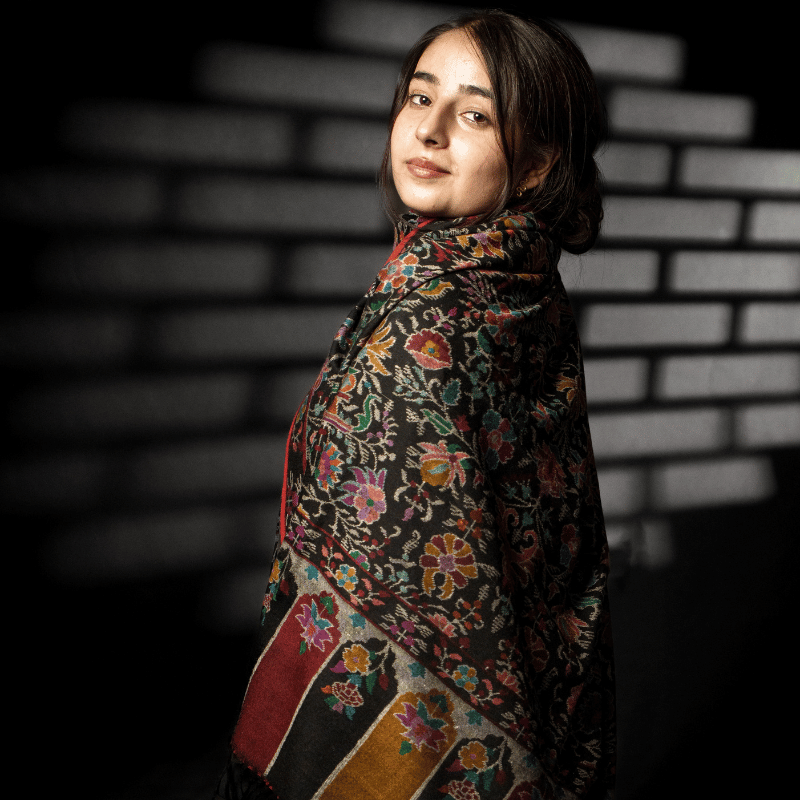 Ebony Midnight Majesty Kani Pashmina Shawl - Image 2