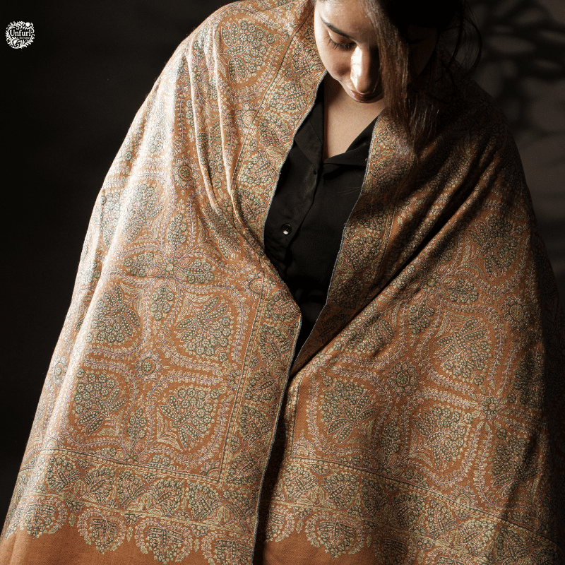 Rust Serenity Pashmina Shawl - Image 4