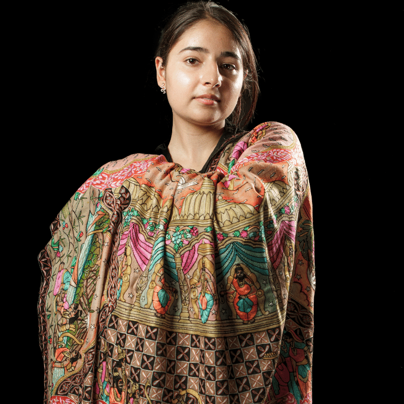 Ram Journey Kalamkari Pashmina Shawl - Image 2