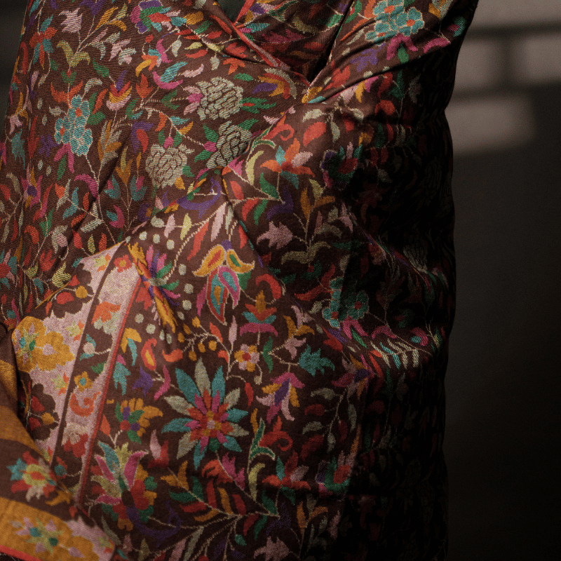 Wine Gulistan Kani Pashmina Shawl - Image 3