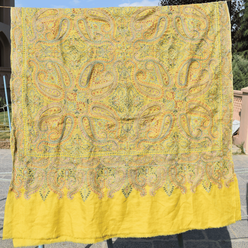 Yellow Autum Bloom Pashmina - Image 3