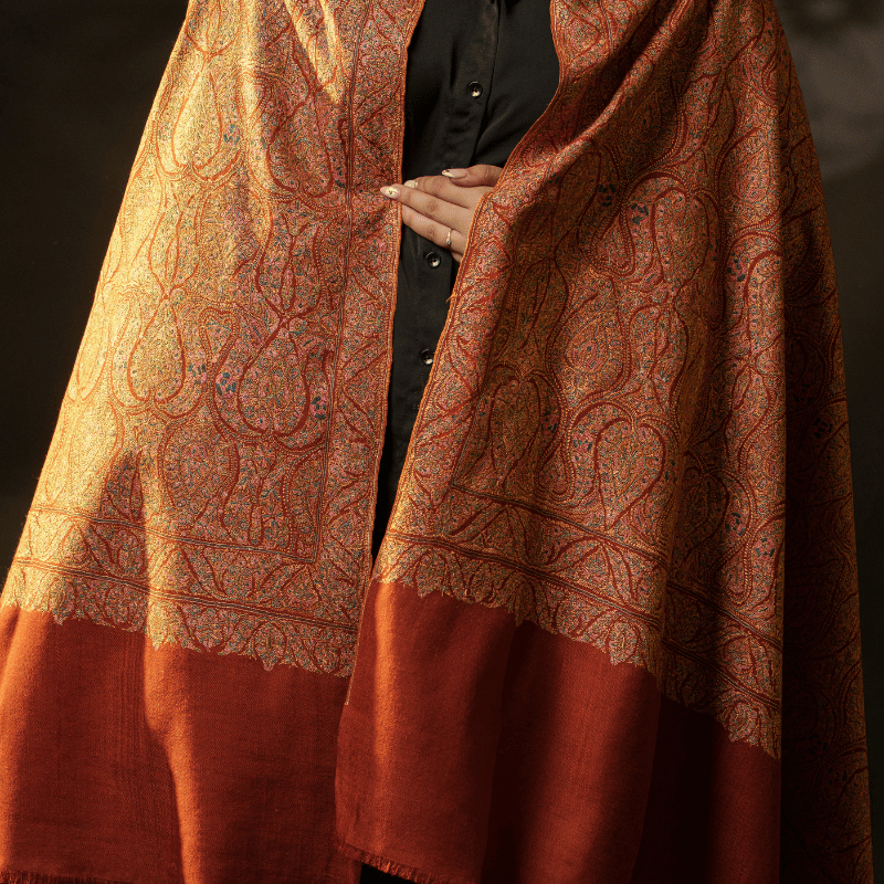Saffron Light Pashmina Shawl - Image 3