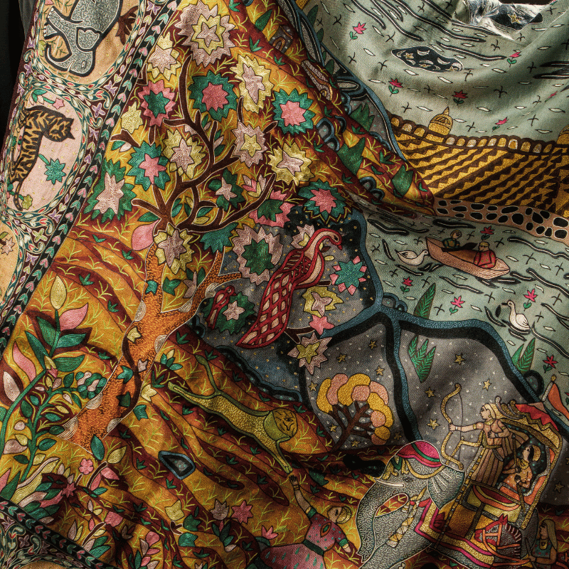 Kashmiriyat Kalamkari Pashmina Shawl - Image 3