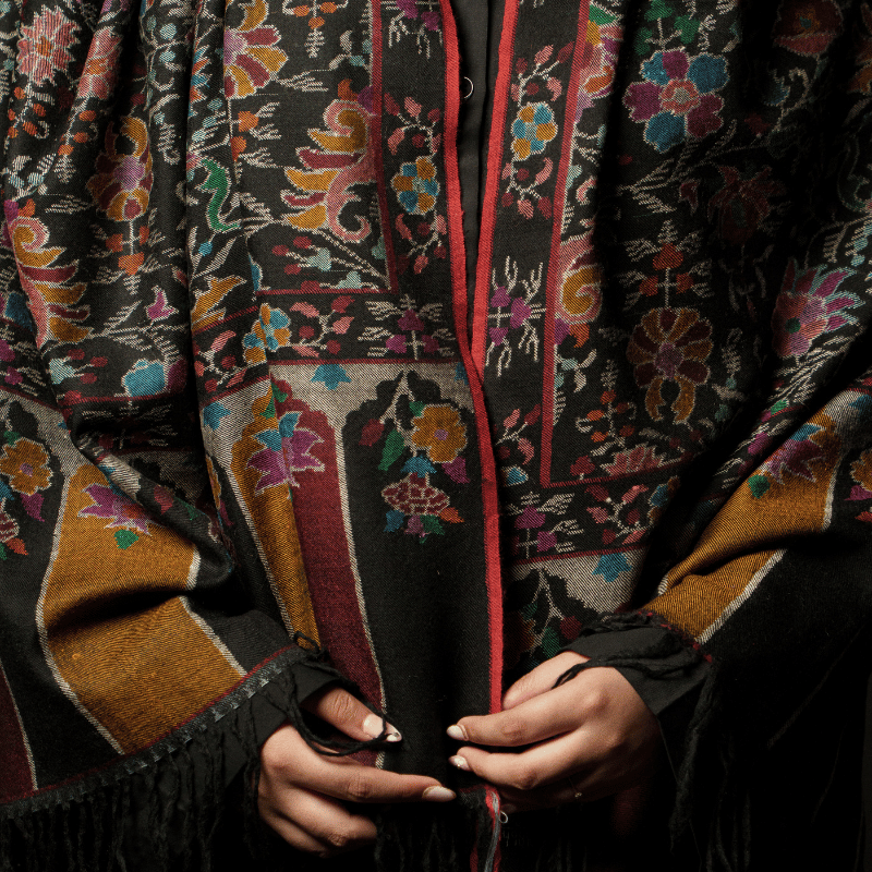 Ebony Midnight Majesty Kani Pashmina Shawl - Image 3