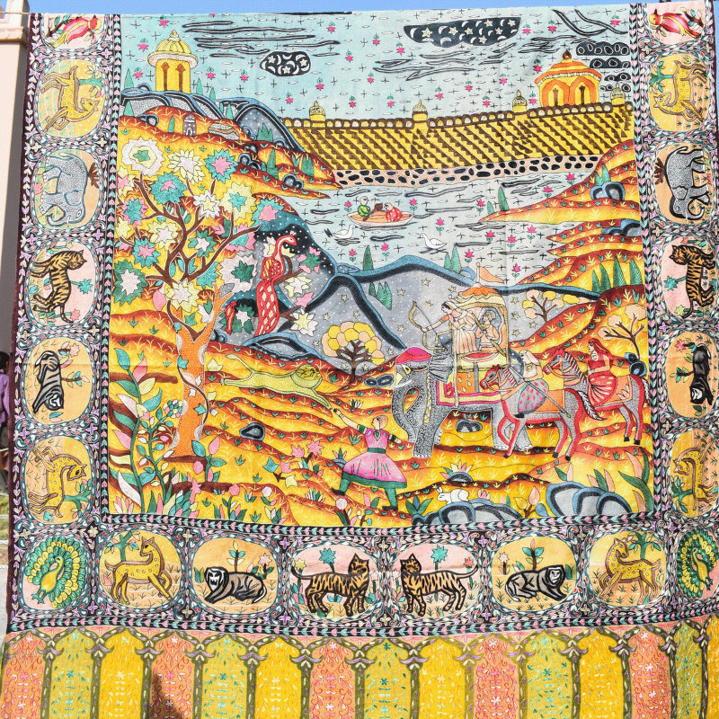 Kashmiriyat Kalamkari Pashmina Shawl - Image 4