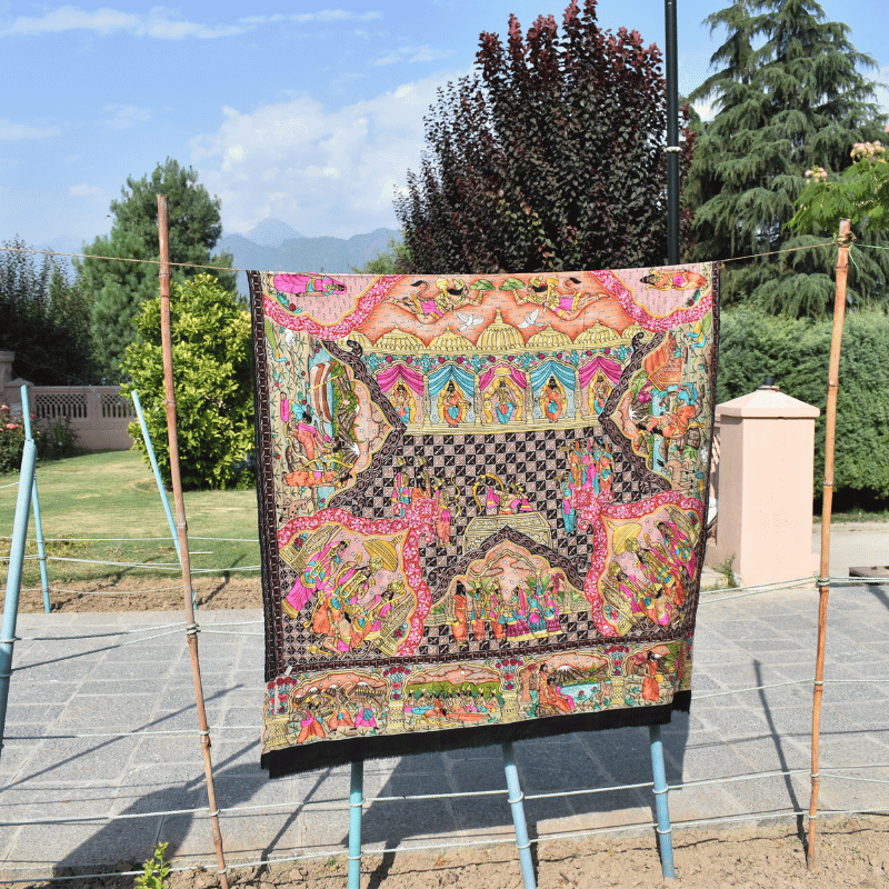 Ram Journey Kalamkari Pashmina Shawl - Image 7
