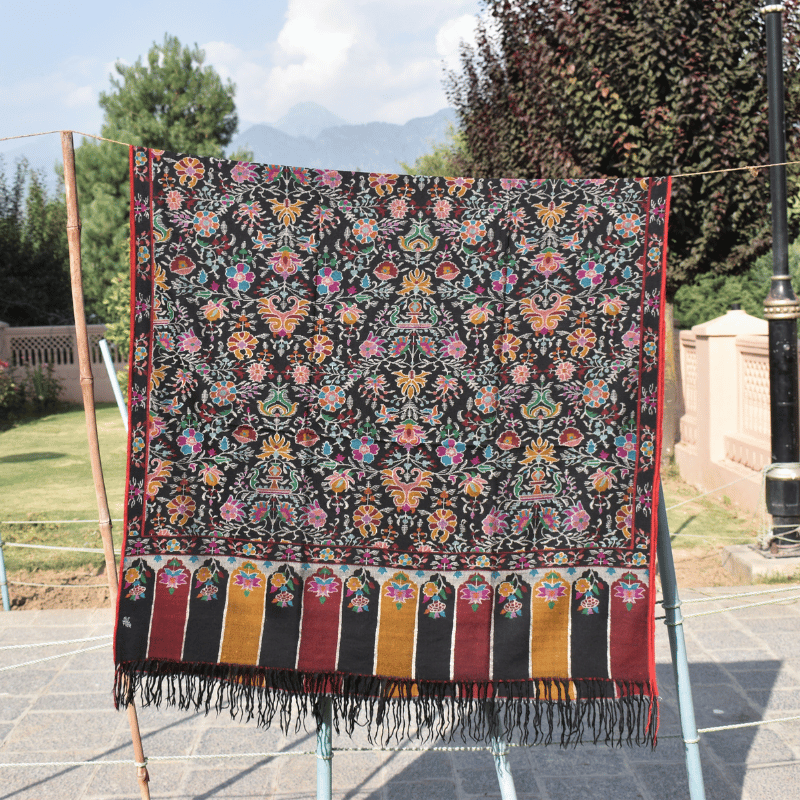 Ebony Midnight Majesty Kani Pashmina Shawl - Image 4
