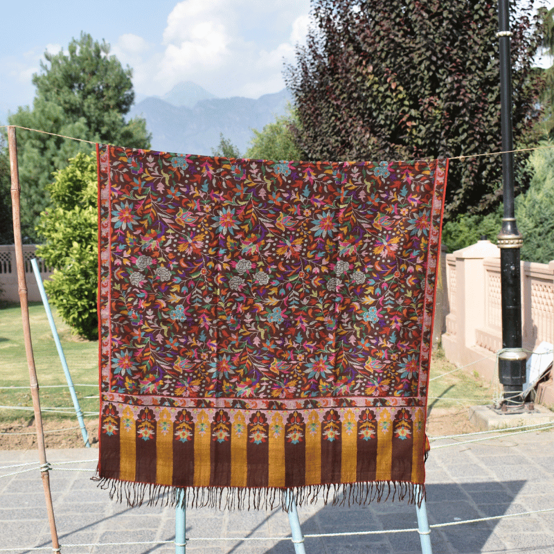 Wine Gulistan Kani Pashmina Shawl - Image 4
