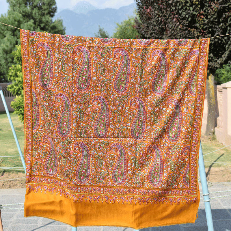 Mustard Harvest Haze Pashmina Shawl - Image 5