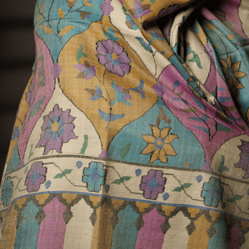 Ivory Valley Mist Kani Pashmina Wrap - Image 5