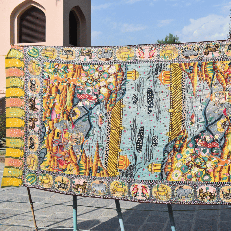 Kashmiriyat Kalamkari Pashmina Shawl - Image 5