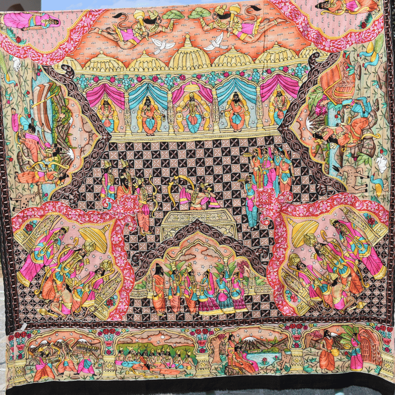 Ram Journey Kalamkari Pashmina Shawl - Image 4