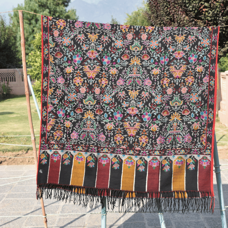 Ebony Midnight Majesty Kani Pashmina Shawl - Image 5