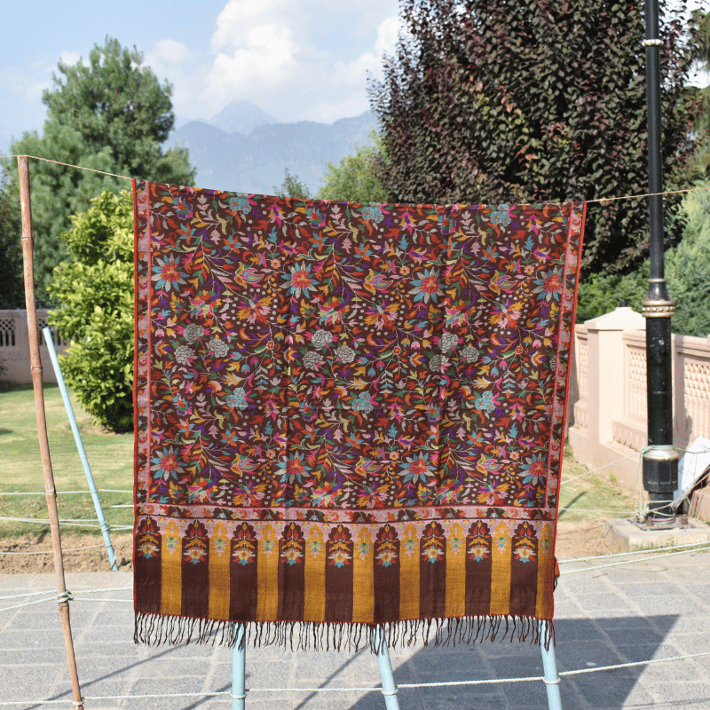 Wine Gulistan Kani Pashmina Shawl - Image 5