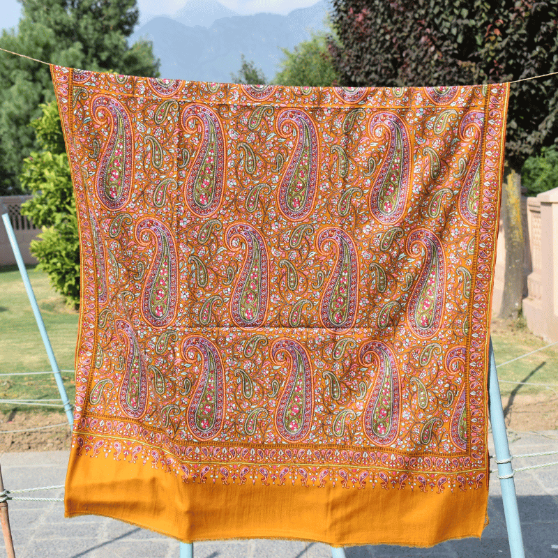 Mustard Harvest Haze Pashmina Shawl - Image 6