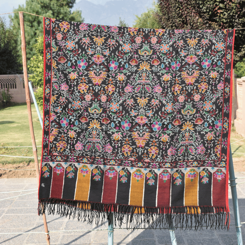 Ebony Midnight Majesty Kani Pashmina Shawl - Image 6