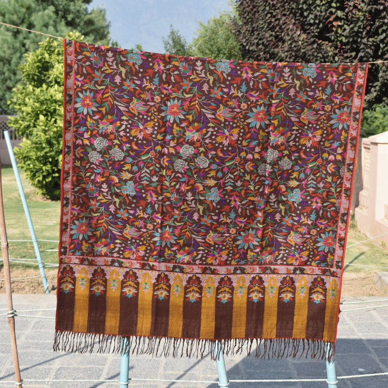 Wine Gulistan Kani Pashmina Shawl - Image 6