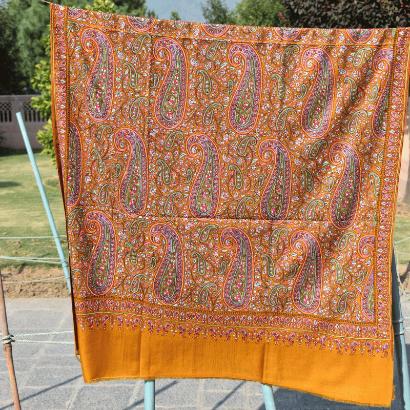 Mustard Harvest Haze Pashmina Shawl - Image 7