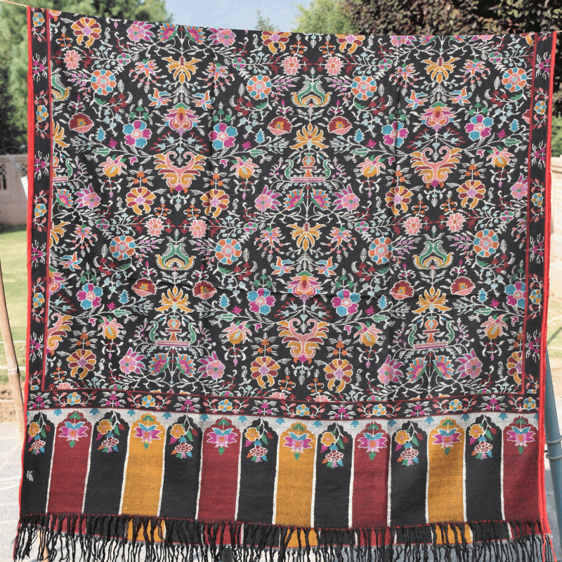 Ebony Midnight Majesty Kani Pashmina Shawl - Image 7
