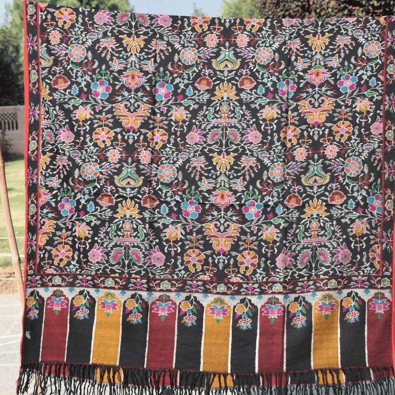 Ebony Midnight Majesty Kani Pashmina Shawl - Image 8
