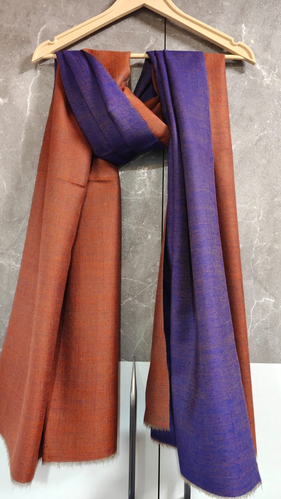 Rusty Purple Dual Colour Pashmina Wrap