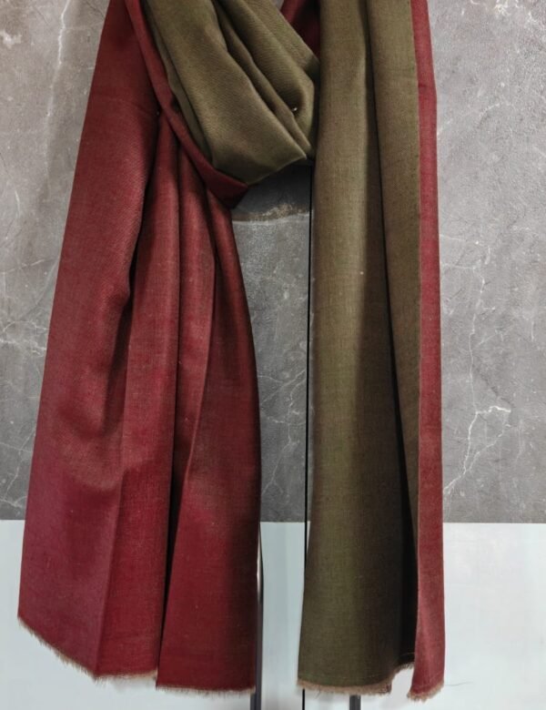 Maroon Olive Dual Colour Pashmina Wrap