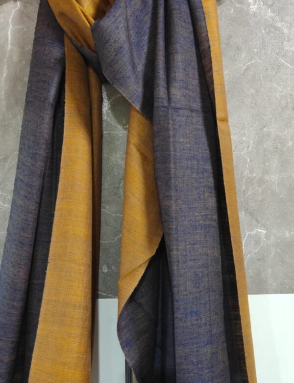 Indigo and Mustard Gold Dual Colour Pashmina Wrap