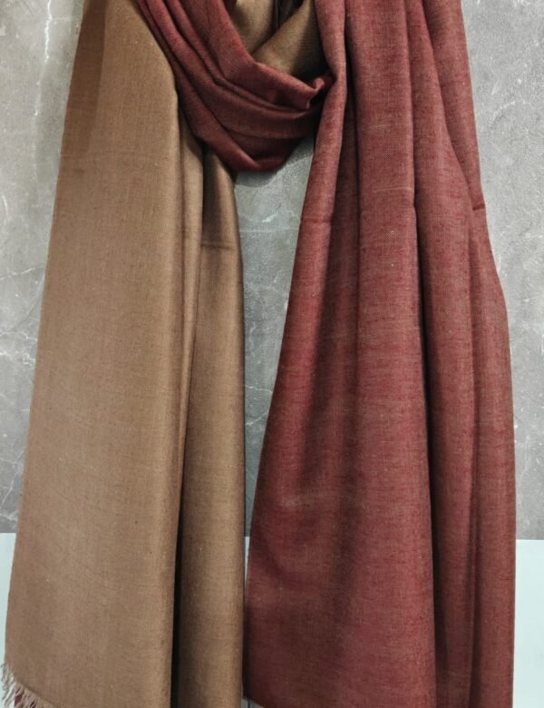 Caramel Brown and Deep Maroon Dual Colour Pashmina Wrap