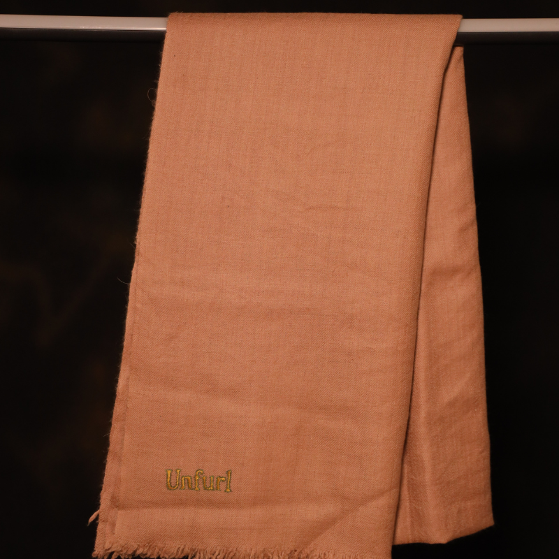 Muted Rose Wood Plain Handspun Pashmina Shawl