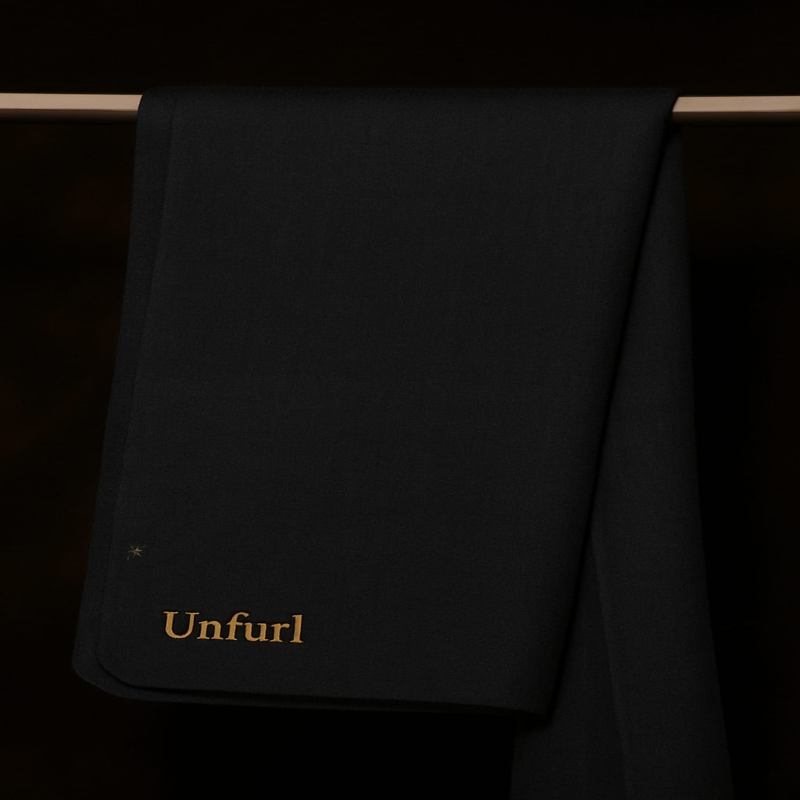 Midnight Noir Plain Handspun Pashmina Shawl